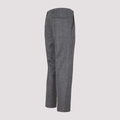 Dries Van Noten Wool Pinstriped Pants 4 Pockets In Grey