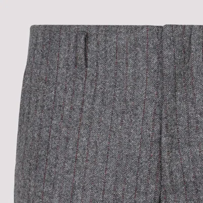 Dries Van Noten Wool Pinstriped Pants 4 Pockets In Grey