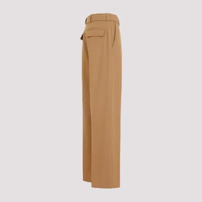 Dries Van Noten Belted Straight-leg Wool-blend Pants In Brown