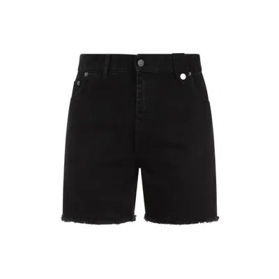 Egonlab Washed-out Denim Shorts In Black