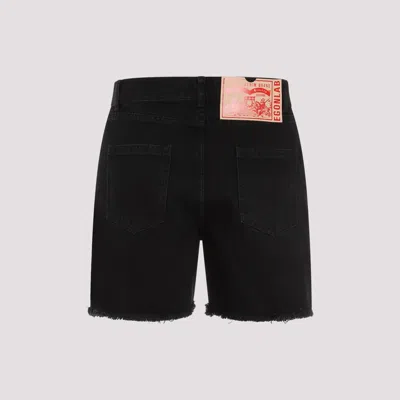 Egonlab Washed-out Denim Shorts In Black