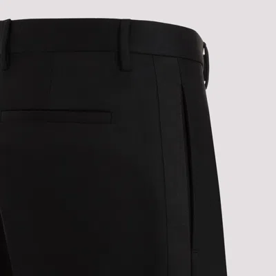 Etro Wool Trousers Grosgrain Embellishment In Black