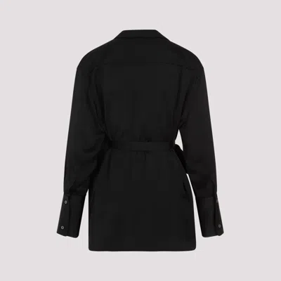Fabiana Filippi Open-front Satin Blazer In Black