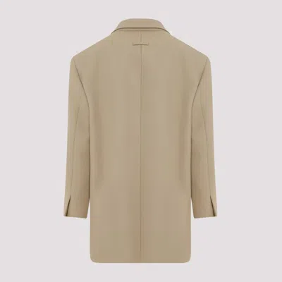 Fear Of God California Wool-blend Double-breasted Blazer In Beige