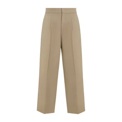Fear Of God Single Pleat Wool Trousers With Belt Loops In Beige