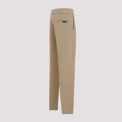 Fear Of God Single Pleat Wool Trousers With Belt Loops In Beige