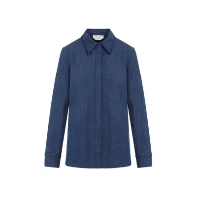 Gabriela Hearst Denim Blue Recycled Cotton Cruz Shirt In Blue