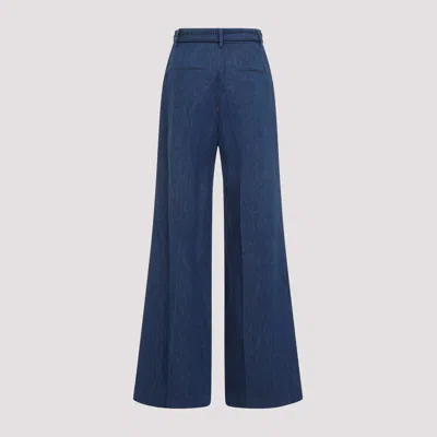 Gabriela Hearst Womens Denim Norman Wide-leg High-rise Cotton And Linen Trousers In Blue