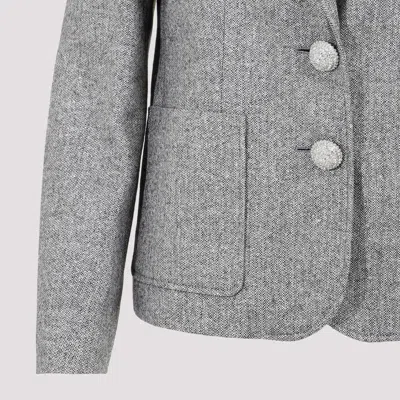 Giambattista Valli Single-breasted Blazer In Wool Blend In Grey