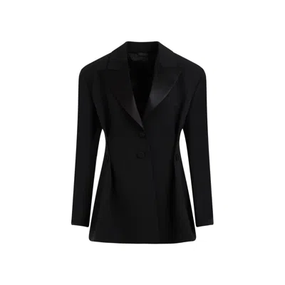 Givenchy Tricotine Wool Tuxedo Blazer In Black
