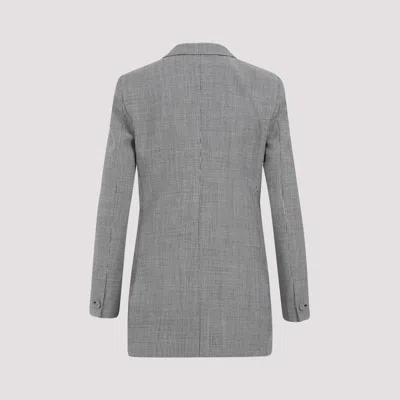 Givenchy Black And White Double Breast Wool Jacket In Black