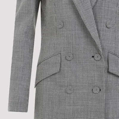Givenchy Black And White Double Breast Wool Jacket In Black