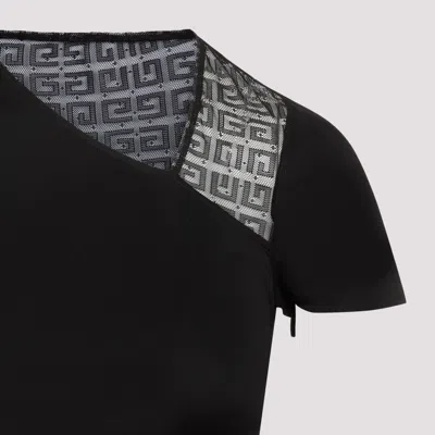 Givenchy 4g Mesh Draped Top In Black