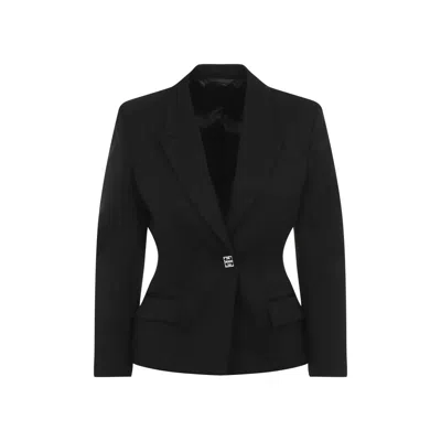 Givenchy Elegant Wool Blazer With Signature 4g Emblem In Black