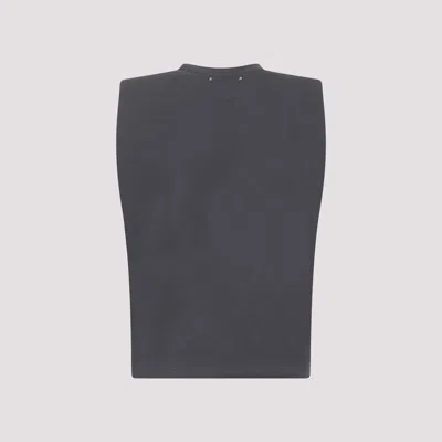 Golden Goose Journey Sleeveless Padded Shoulder T-shirt In Grey