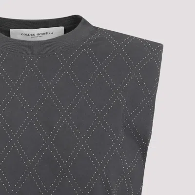 Golden Goose Journey Sleeveless Padded Shoulder T-shirt In Grey