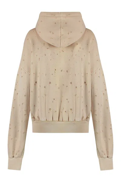 Shop Halfboy Cotton Hoodie In Beige