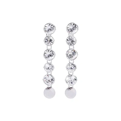 Jean Paul Gaultier Crystal-embellished Drop Earrings In Grey