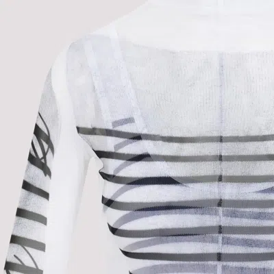 Jean Paul Gaultier Double Layer Mini Dress With Marinière Print In White