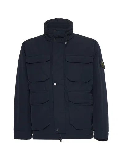 Shop Stone Island Coats In Blue