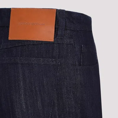 Victoria Beckham Cropped High-waist Tapered Jeans In Blue