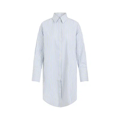 Victoria Beckham Yellow Chamomile Organic Cotton Wrap Front Blouse In Blue