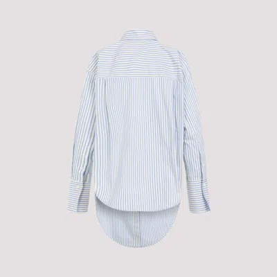 Victoria Beckham Yellow Chamomile Organic Cotton Wrap Front Blouse In Blue