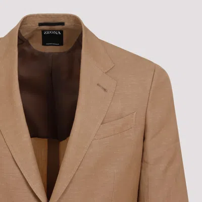 Shop Zegna Jacket In Brown