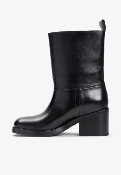 Shop Bally 65 Mid-calf Leather Boots In Black