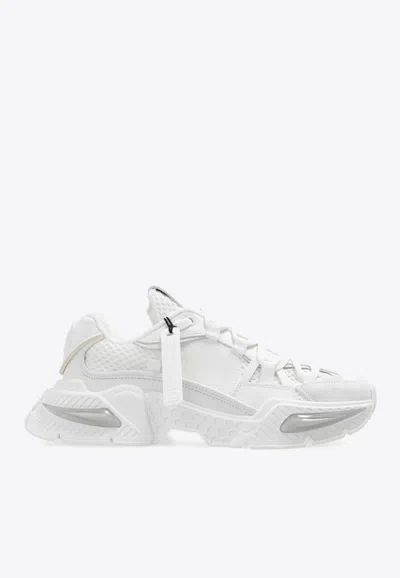 Dolce & Gabbana White Mixed-material Airmaster Sneakers In White