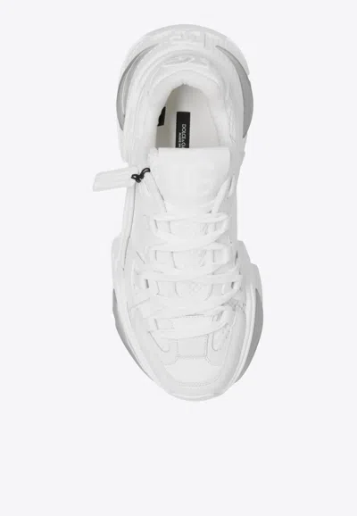 Dolce & Gabbana White Mixed-material Airmaster Sneakers In White