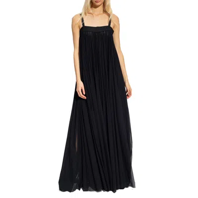 Dolce & Gabbana Open Front Pleated Tulle Gown