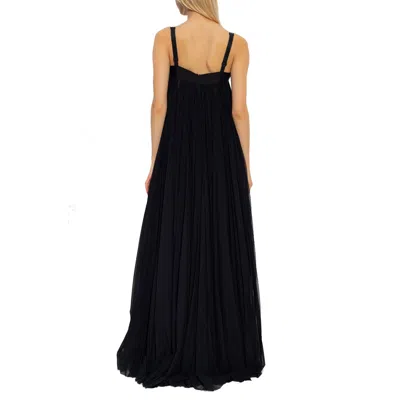 Dolce & Gabbana Open Front Pleated Tulle Gown