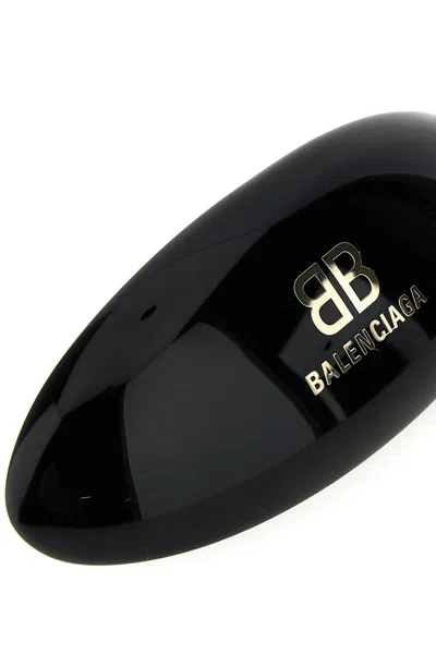 Balenciaga Logo Applique Hair Clip In Black