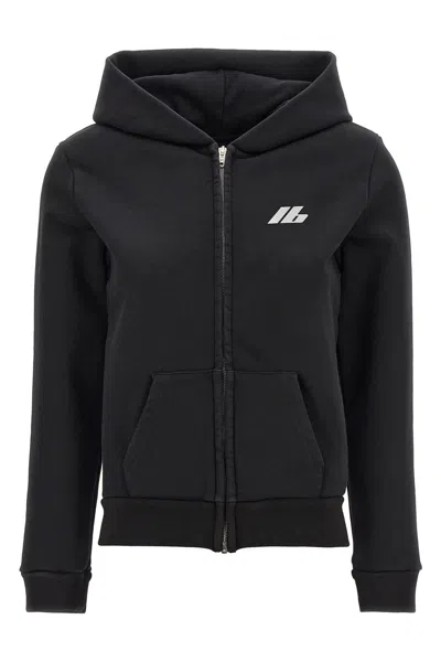 Balenciaga Logo Print Hoodie Sweatshirt Black In Black