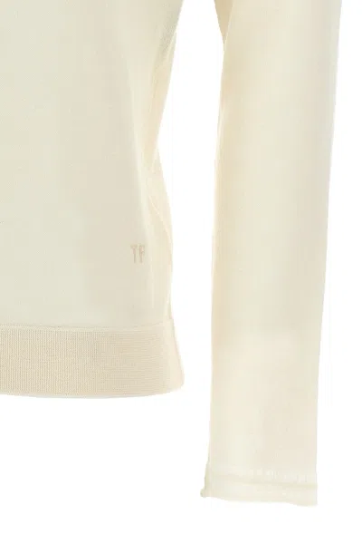 Tom Ford Silk Cashmere Turtleneck Sweater In White