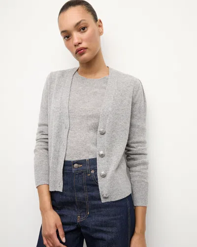Veronica Beard Solene Cashmere Cardigan In Heather Grey