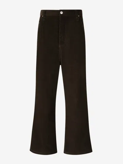 Ami Alexandre Mattiussi Wide Leg Corduroy Trousers Featuring Pockets In Shot Low