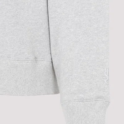 Jil Sander Minimalist Light Grey Cashmere-cotton Hoodie In Grey