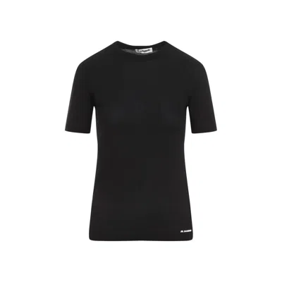 Jil Sander Logo Cotton Jersey T-shirt In Black