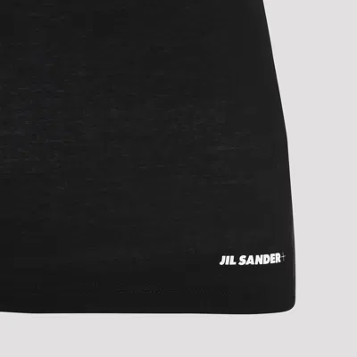 Jil Sander Logo Cotton Jersey T-shirt In Black