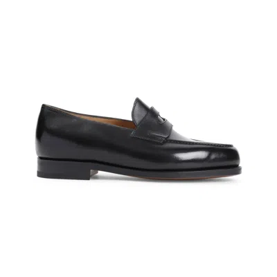 Shop John Lobb Loafers In Black