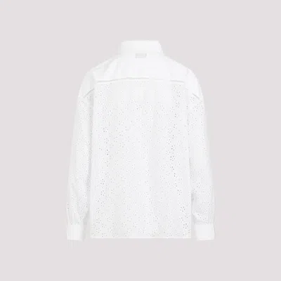 Kenzo Paneled Broderie Anglaise Shirt In White