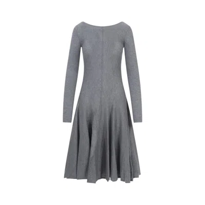 Shop Khaite Dress In Grey