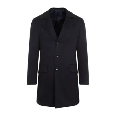 Kiton Blue Cashmere Caban Coat