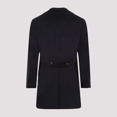 Kiton Blue Cashmere Caban Coat