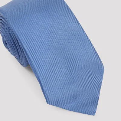 Kiton Solid Silk Tie In Blue