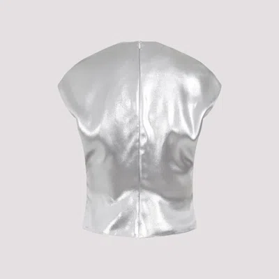 Lanvin Sleeveless Metallic Top In Grey