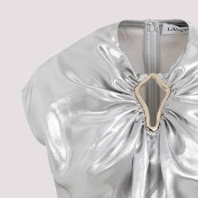 Lanvin Sleeveless Metallic Top In Grey
