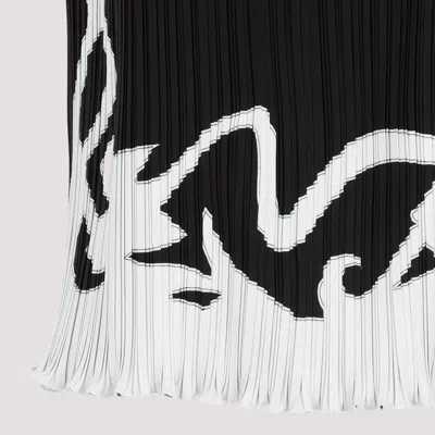 Lanvin Sleeveless Pleated Abstract Pattern Top In Black